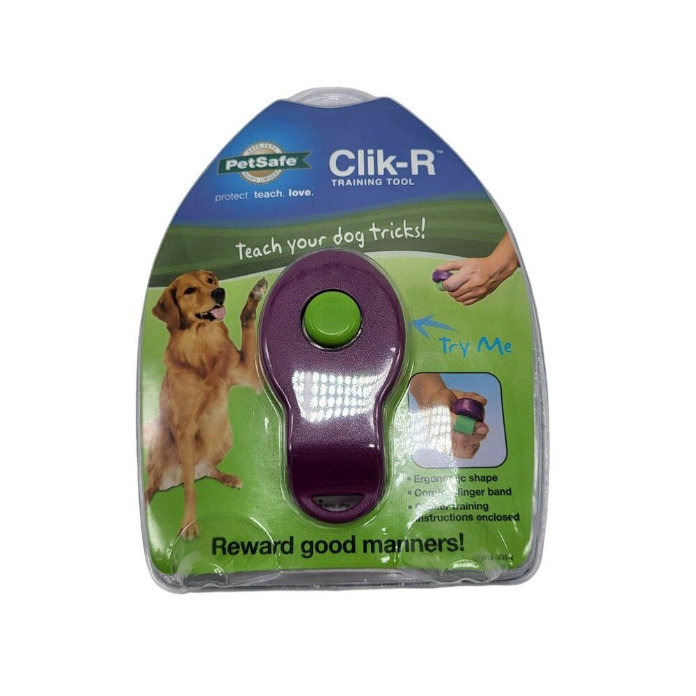 PetSafe Clik-R Click Training Tool For Dogs & Cats Purple Green